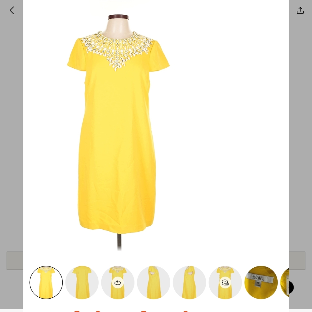 Badgley Mischka Sunshine Yellow Embellished Mini Dress